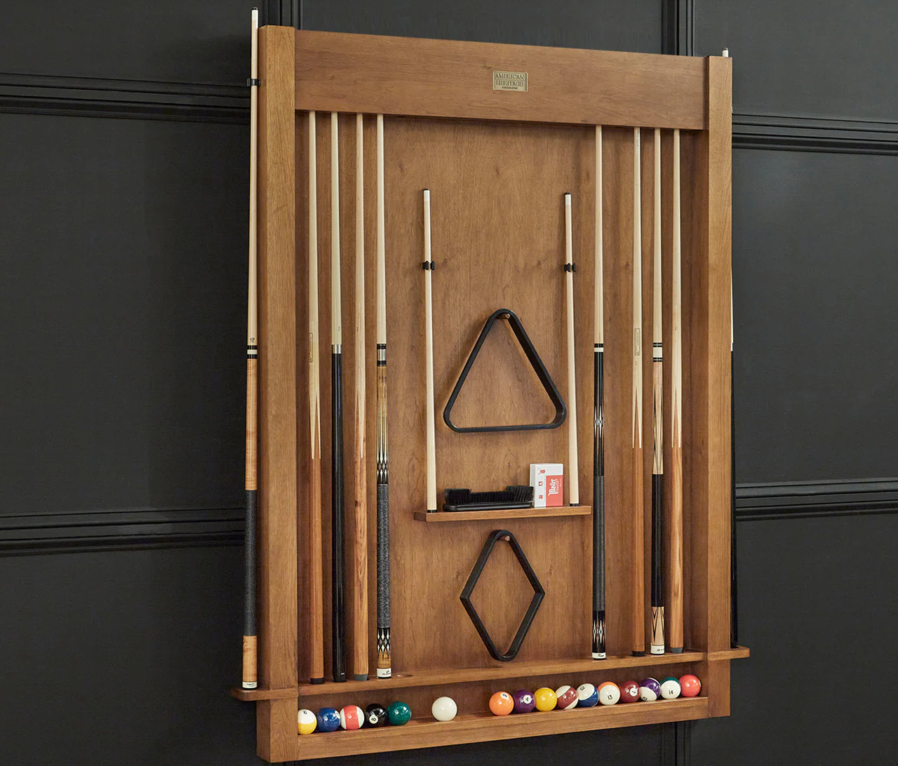 Alta Cue Rack Wall Mount 12 Cues - Brushed Walnut - Image 4