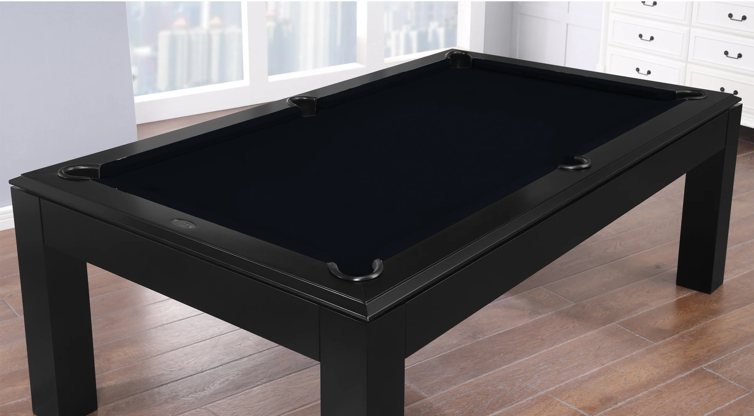 Aragon 7 Foot Pool Table with Dining Top Black - Image 6