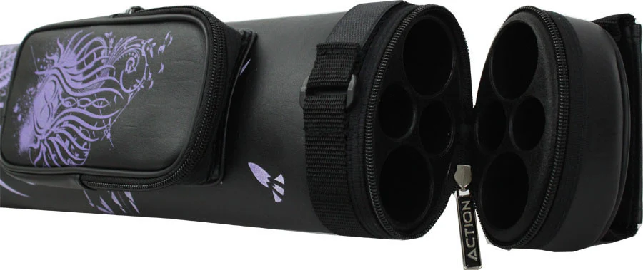 Athena 2x2 Hard Cue Case - Black and Purple - Image 3