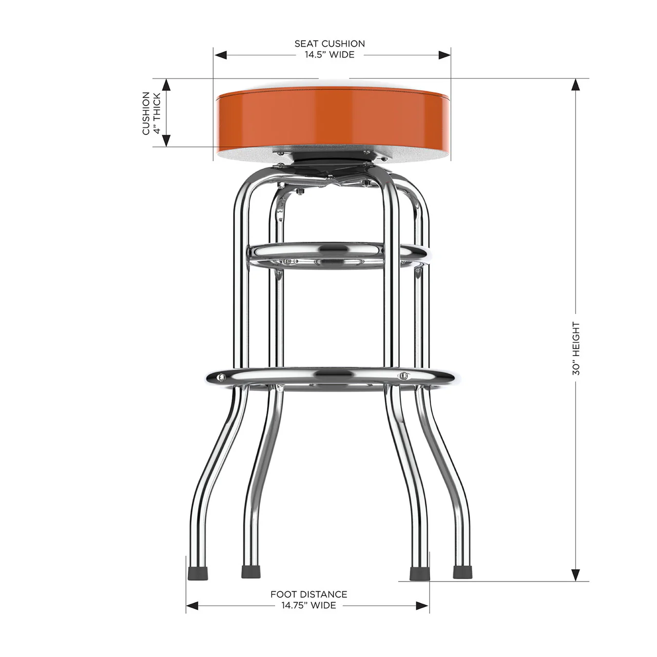 Baltimore Orioles Bar Stool Chrome - Image 2