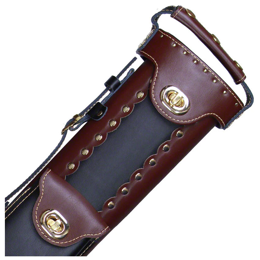 Instroke Leather Cowboy Series 3x5 Hard Cue Case - Chestnut/Black