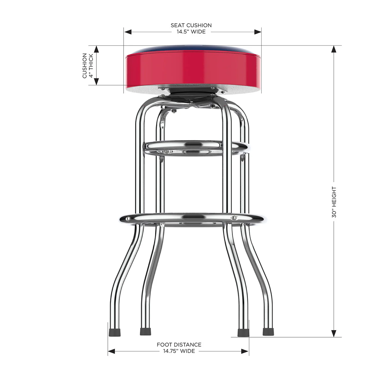 Boston Red Sox Bar Stool Chrome - Image 2