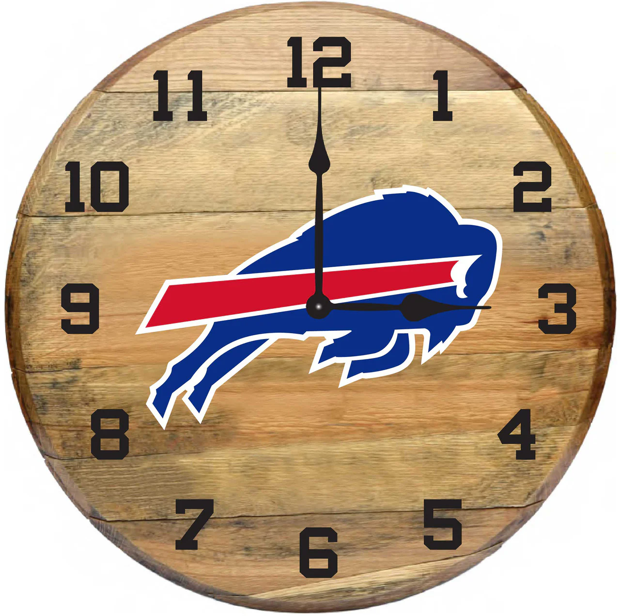 Buffalo Bills Oak Barrel Clock