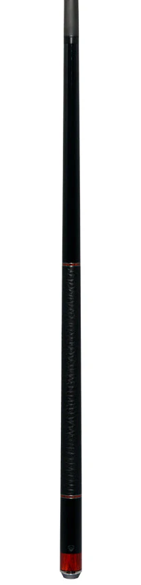 Bull Carbon Black with Cocobolo Inlays Play Cue with Textured Leather Wrap - Image 6