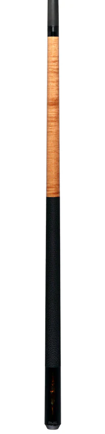 Bull Carbon Gold Stained Maple with Gold Genuine Shell Inlays Play Cue with Textured Leather Wrap - Image 6