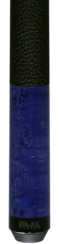 Bull Carbon Purple-Stained Birdseye Maple Play Cue with Textured Leather Wrap - Image 2