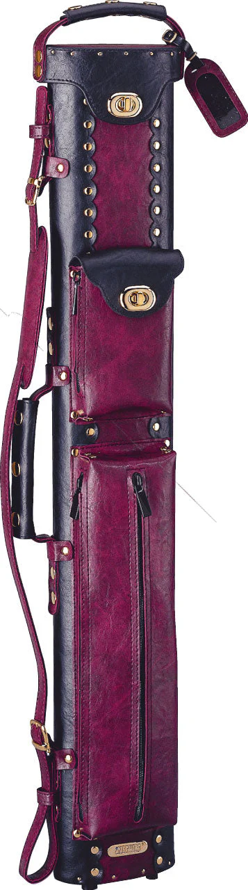 Instroke Vinyl Cowboy Series 2x4 Hard Cue Case - Black/Burgundy - Image 4