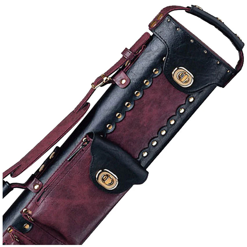 Instroke Vinyl Cowboy Series 2x4 Hard Cue Case - Black/Burgundy