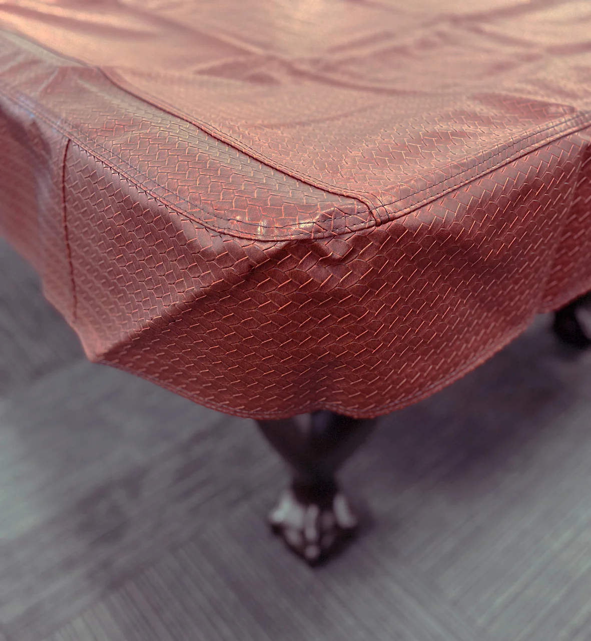 Championship Westex Pool Table Cover 9' Braided Burgundy - Image 3