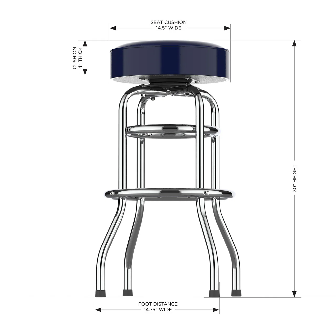 Chicago Bears Bar Stool Chrome - Image 3