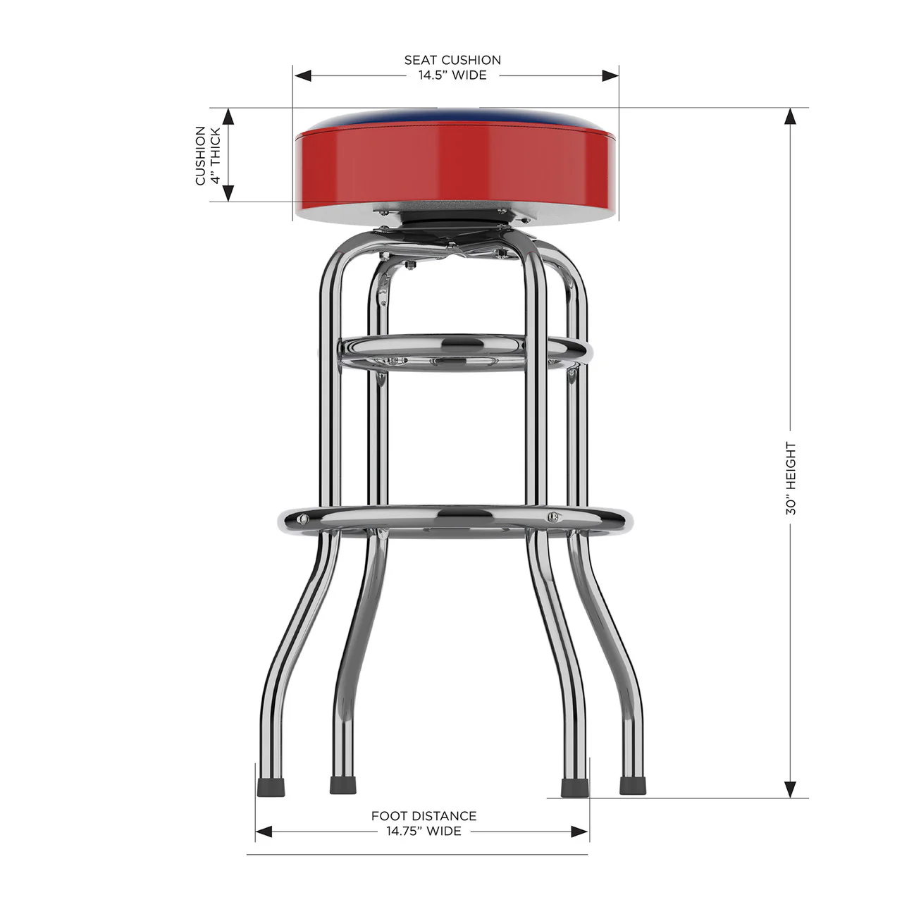 Chicago Cubs Bar Stool Chrome - Image 2