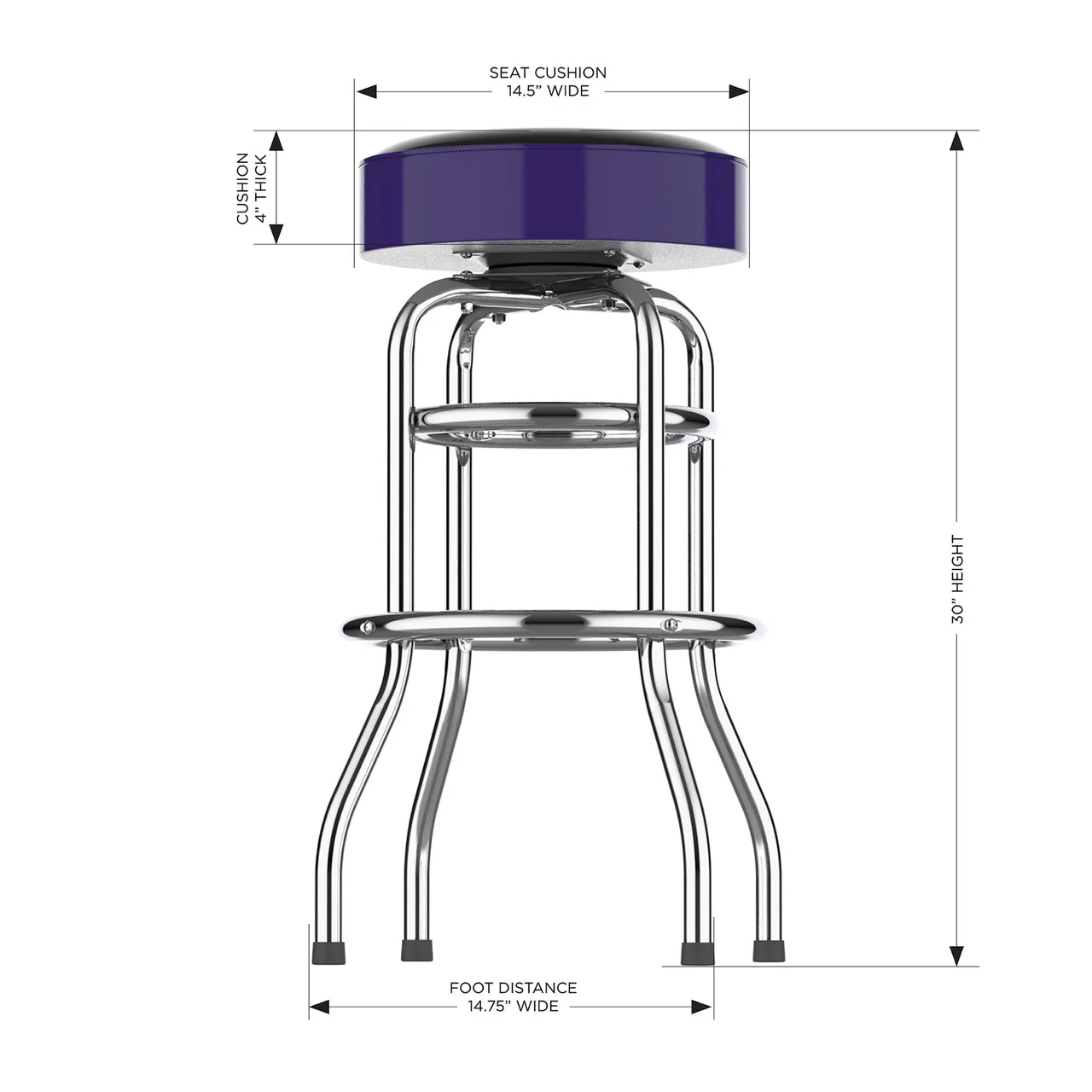 Colorado Rockies Bar Stool Chrome - Image 2