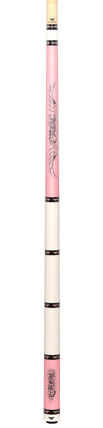 Cueroc CR-D05 Goth 1 No Wrap Pool Cue - Pink with Silver Graphic - Image 6