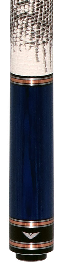 Cueroc CR-N04 Galaxy 4 Pool Cue - Blue Stained Dymond Wood with Ring-tailed Lizard Wrap - Image 2
