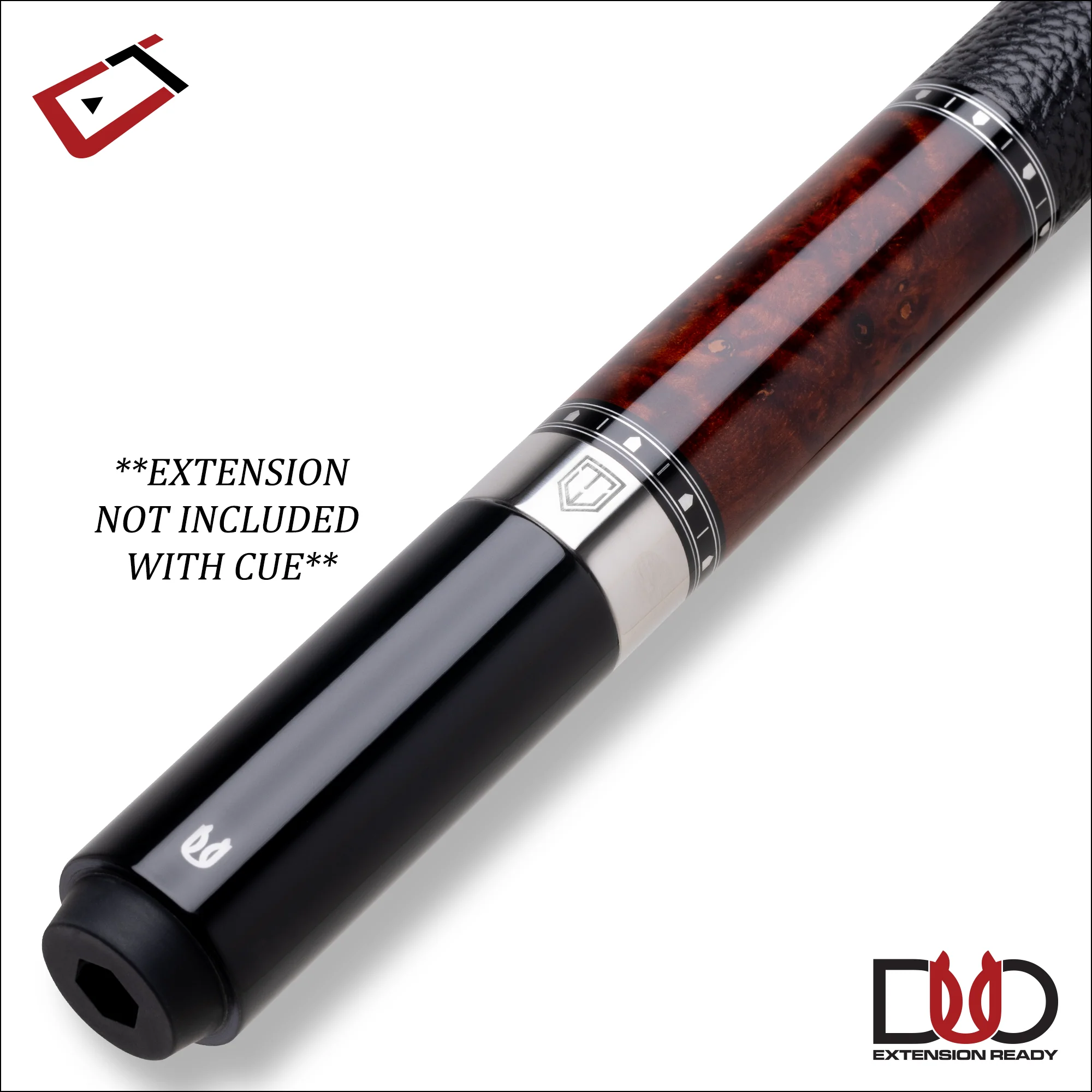 Cuetec 95-112LTWS Cynergy Truewood Mappa Burl 2 Leather Wrap Play Cue - 11.8mm - Image 2