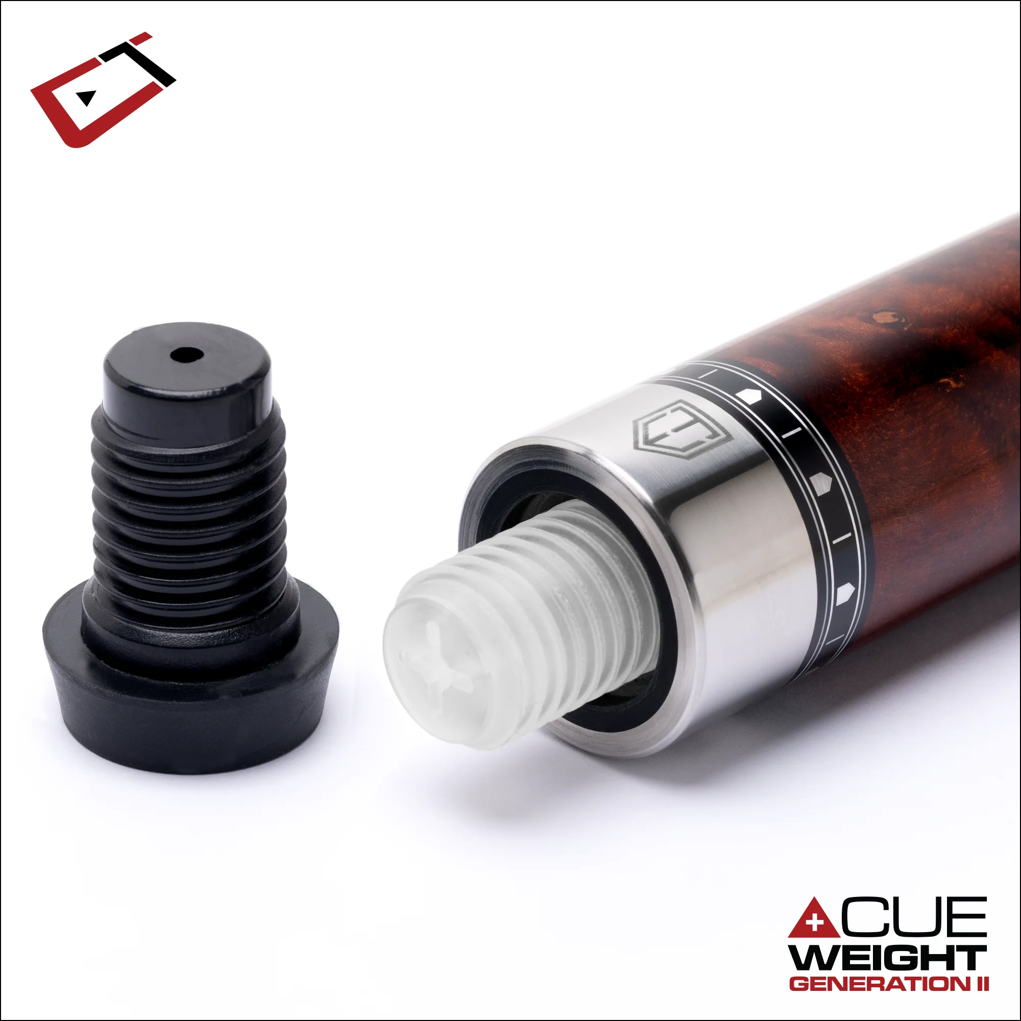 Cuetec 95-112LTWS Cynergy Truewood Mappa Burl 2 Leather Wrap Play Cue - 11.8mm - Image 6