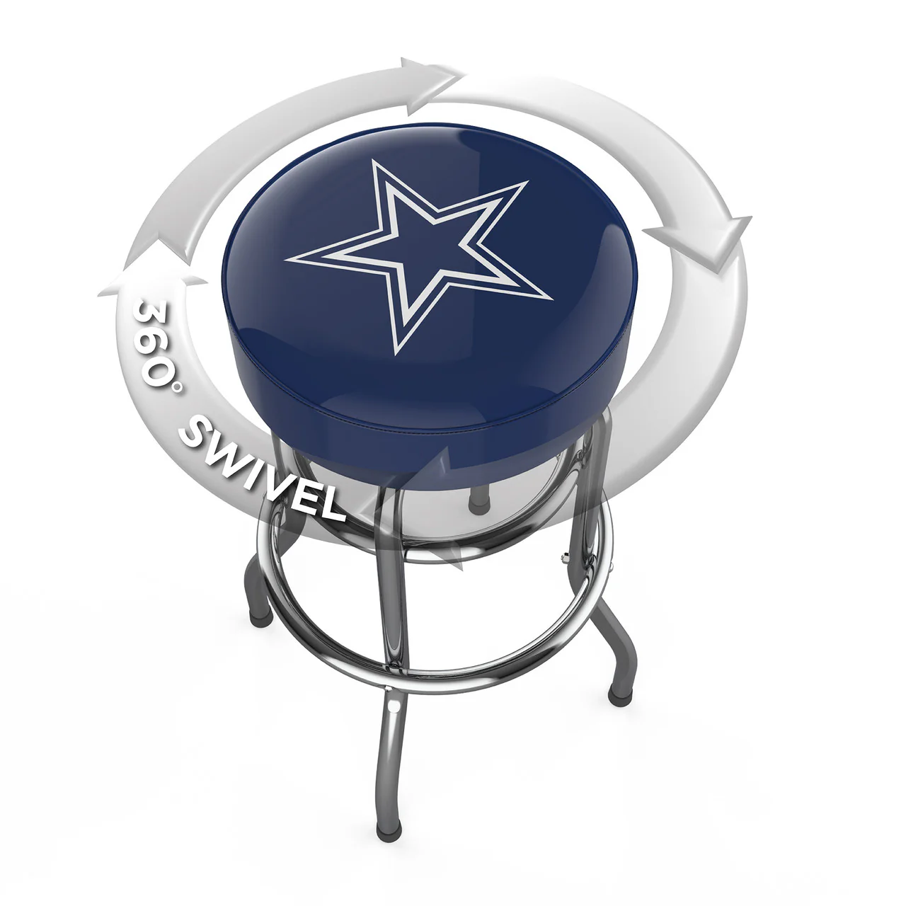 Dallas Cowboys Bar Stool Chrome - Image 4