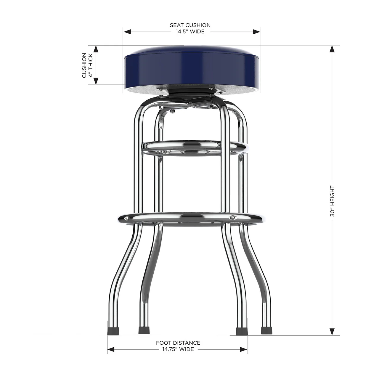 Denver Broncos Bar Stool Chrome - Image 2