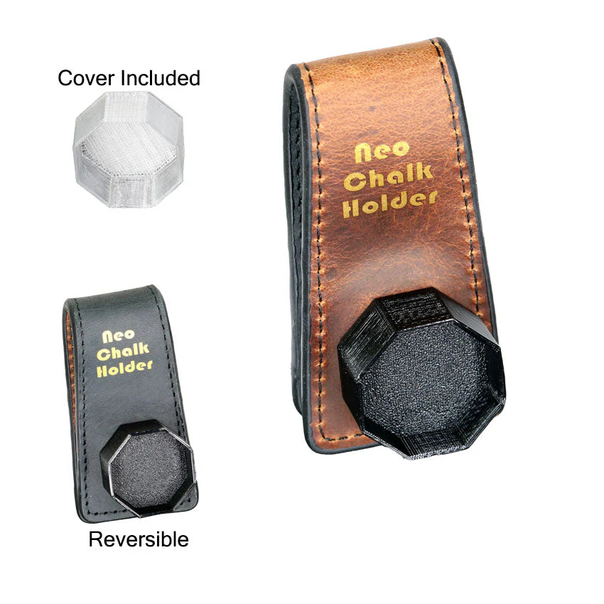 Dr. V's Octagon(Pure) Leather Chalk Holder - Brown/Black Reversible Leather Base with Black Holder - Image 2