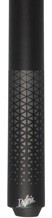 Dufferin D347 No Wrap Pool Cue - Matte Black with Gunmetal Triangle Design Graphic - Image 2