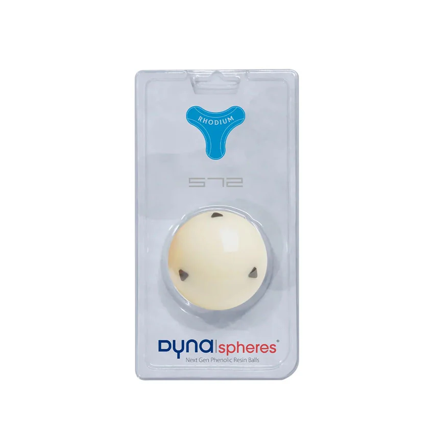 Dynaspheres Rhodium 572 Cue Ball - 6 Black Triangles