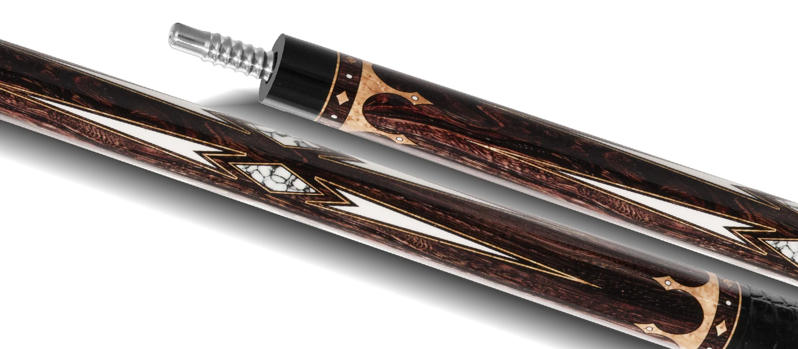 EVO Crown Ancient Oak Leather Wrap Pool Cue - Image 7