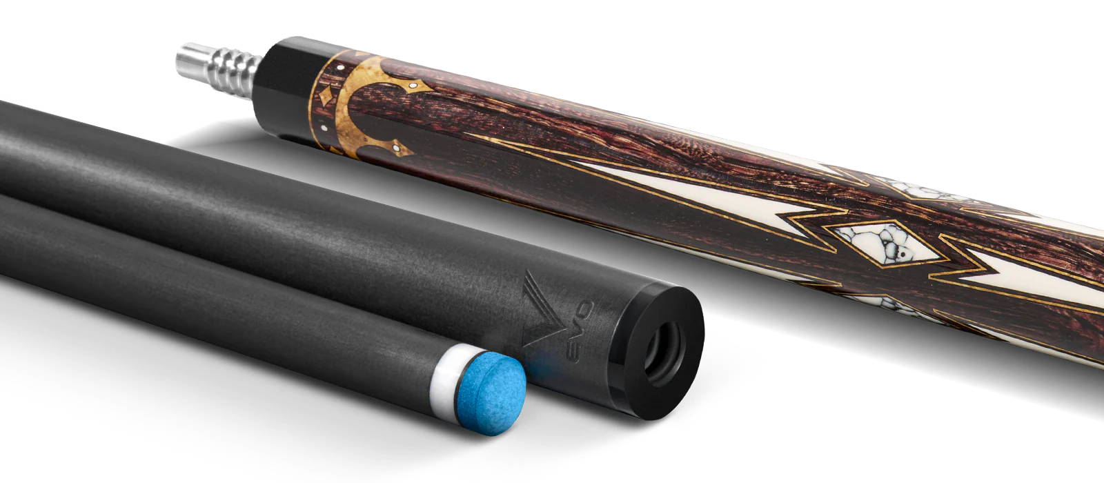 EVO Crown Ancient Oak Leather Wrap Pool Cue - Image 9