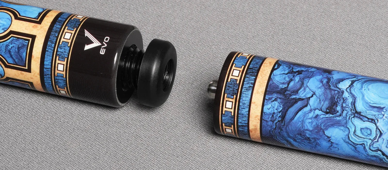 EVO Luna Sapphire Gate Leather Wrap Pool Cue Maxbing Edition - Image 7