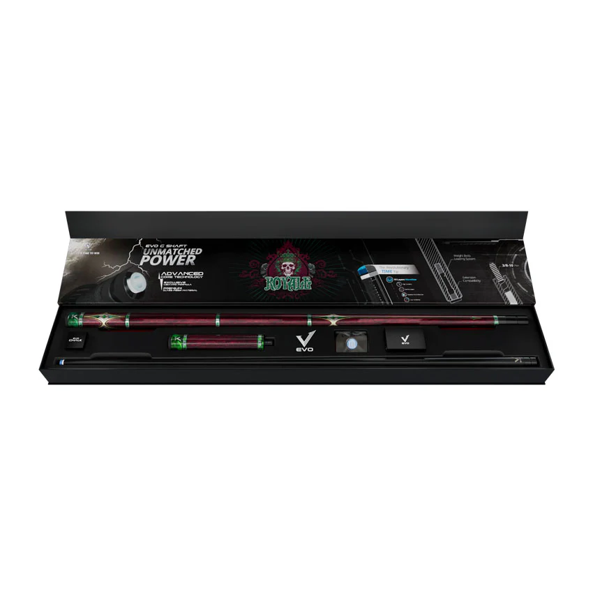EVO Royale Garnet Crest No Wrap Pool Cue Maxbing Edition