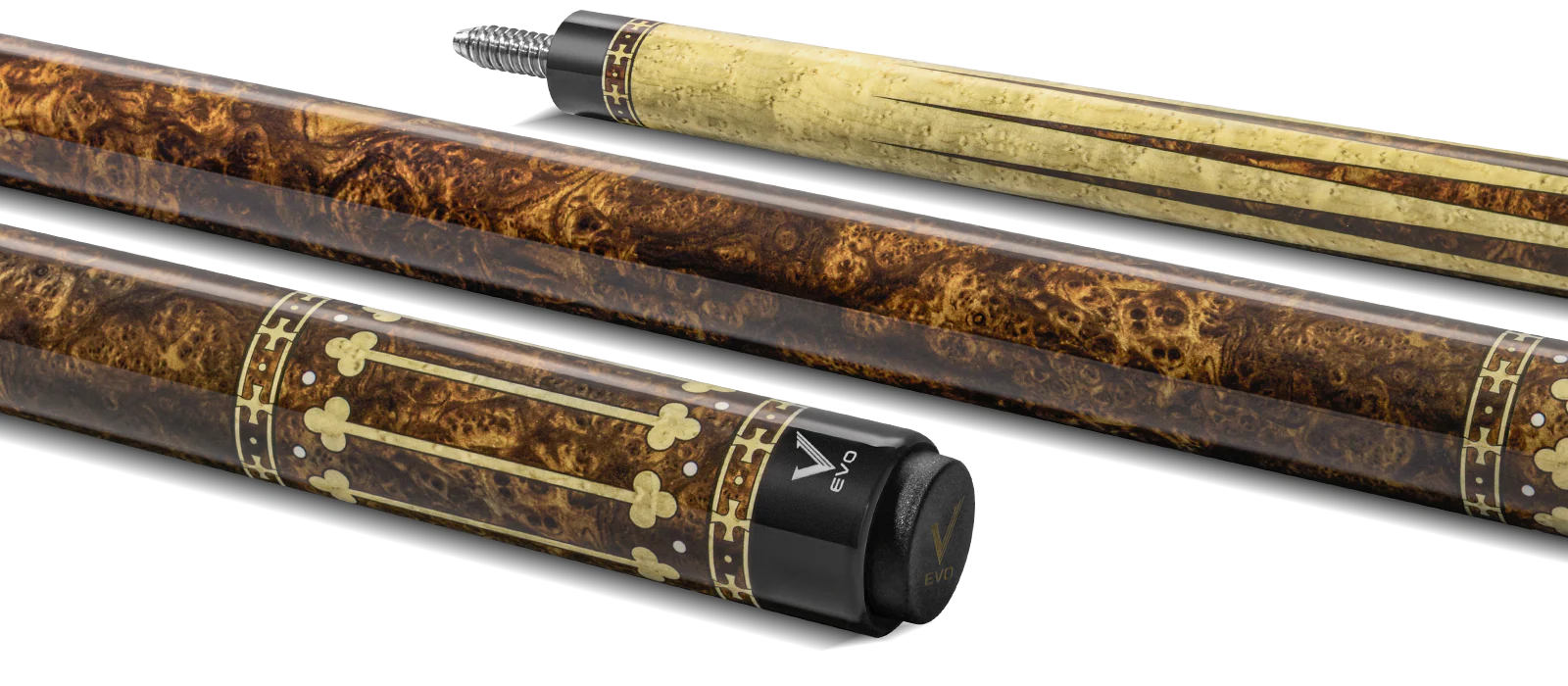 EVO Royale Series Gilded Oak No Wrap Pool Cue - Image 2