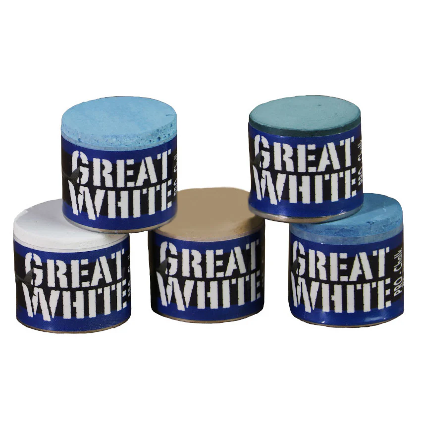 Great White Pool Cue Chalk With Dust Cap - Image 4