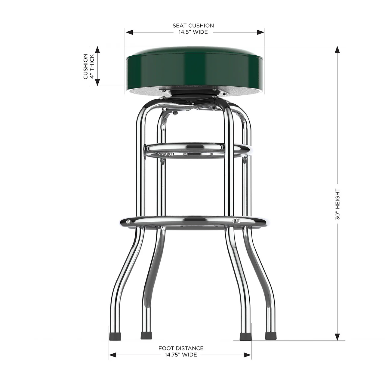 Green Bay Packers Bar Stool Chrome - Image 2
