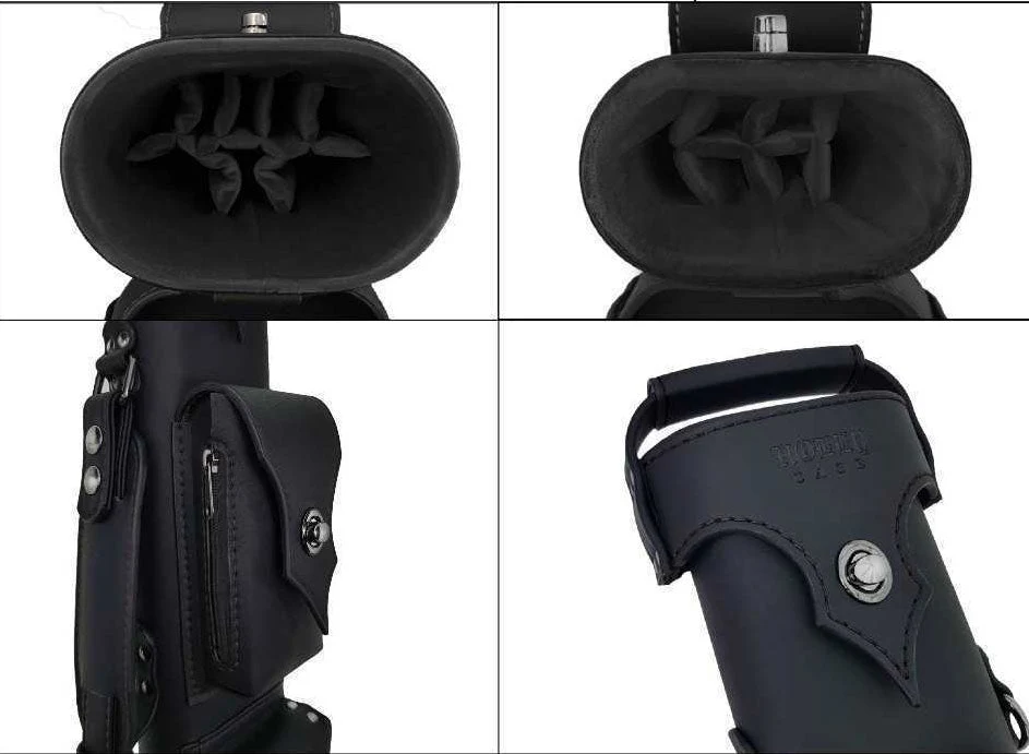 Holly Monochrome Series Hard Cue Case - Stitched Black - Image 3