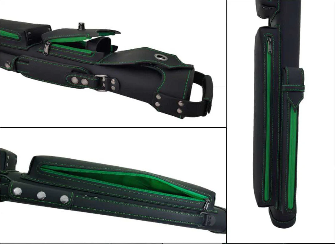 Holly Spectrum Series Hard Cue Case - Emerald Stitched - Image 3