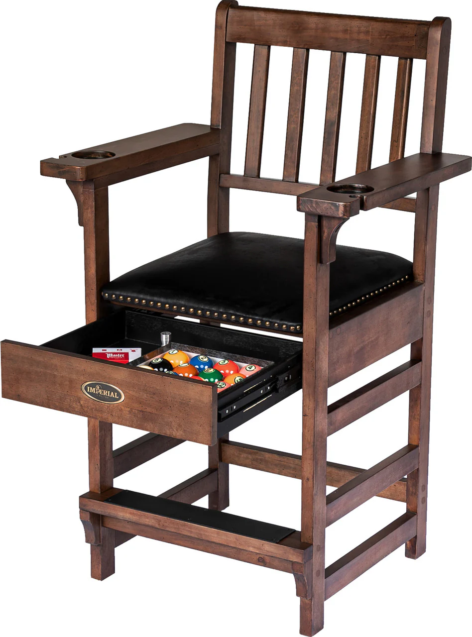Imperial Premium Spectator Chair with Drawer - Whiskey Stain - Image 3