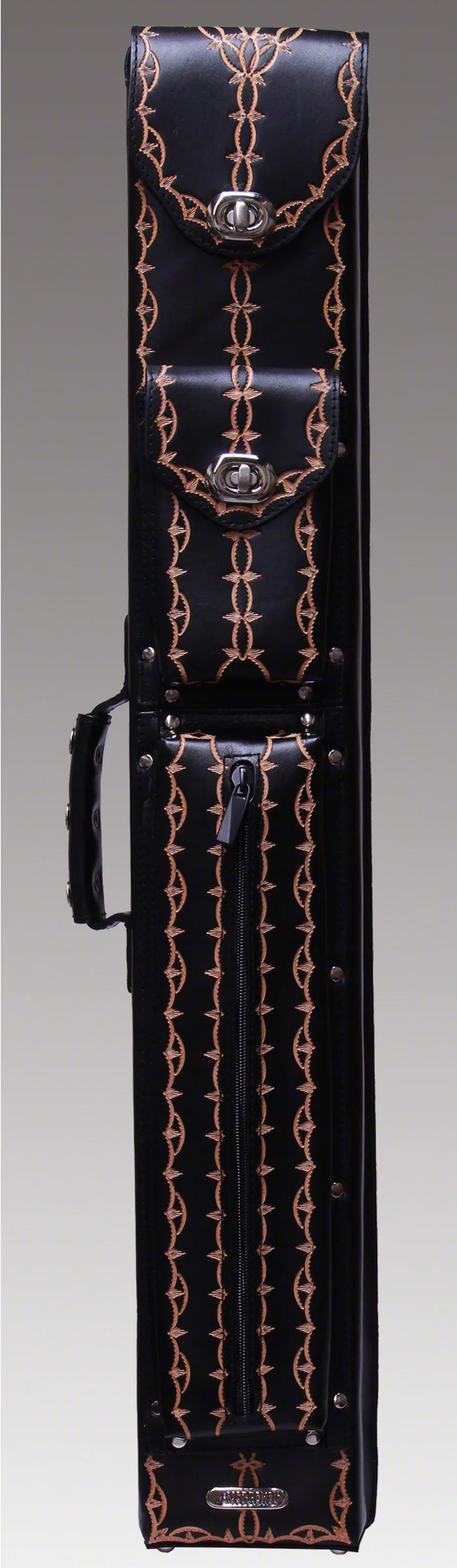 Instroke FIT-A Series 2x4 Cue Case - Black Hand Tooled - Image 2