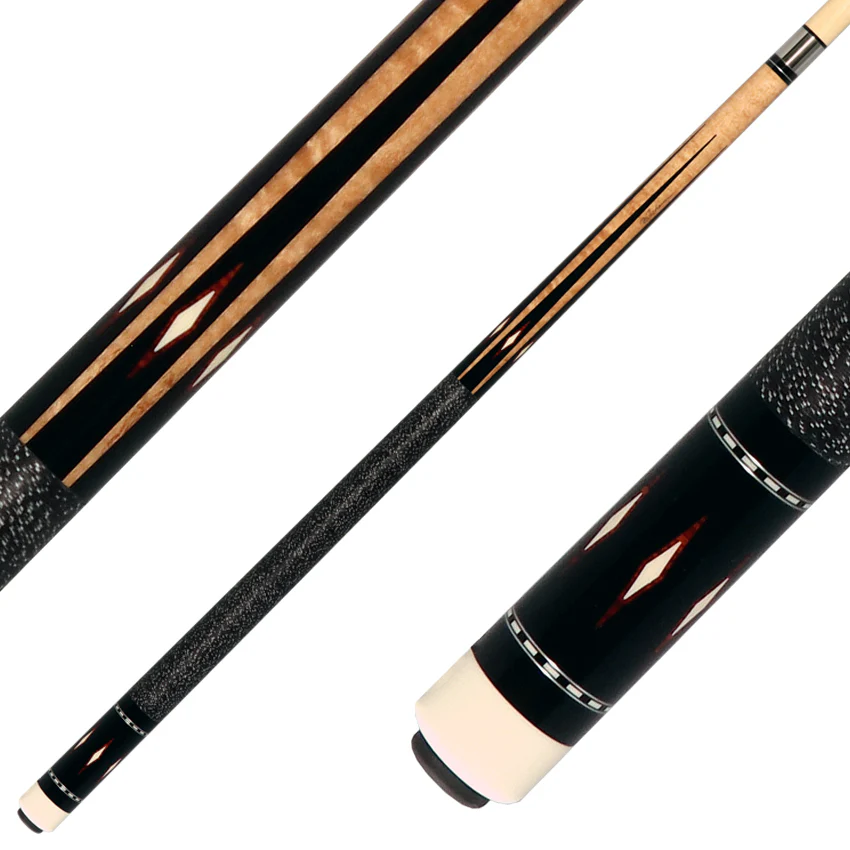 J Pechauer P14R Pro Series Pool Cue - Maple with Black Points and Cocobolo Inlays