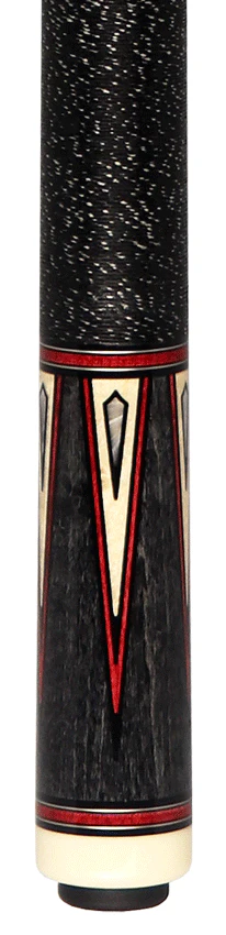 J Pechauer P15R Pro Series Pool Cue - Smoke Stain with Red Framed Maple Points - Image 2