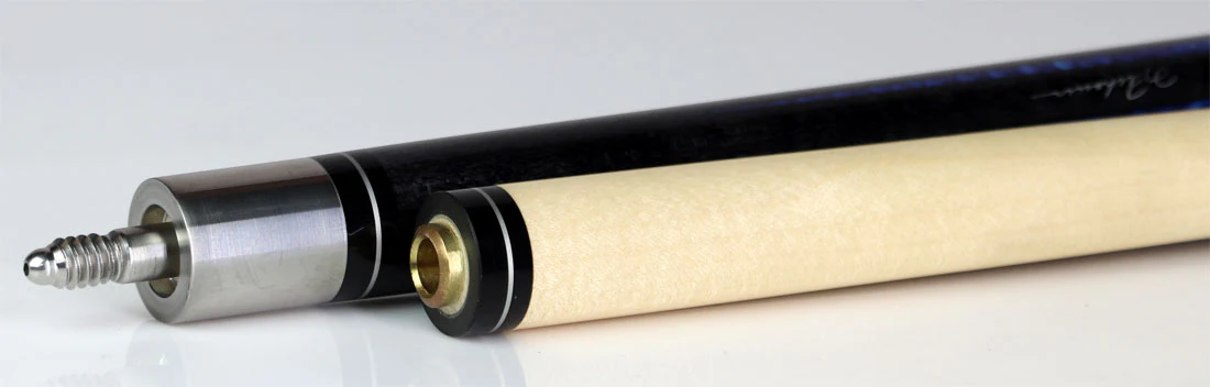 J Pechauer P19C-B Pro Series Pool Cue - Ebony Stain with Blue Avorion Points - Image 4