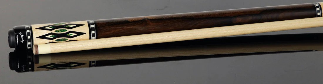Jacoby HBV2 Series Pool Cue - Birdseye Maple with Arizona Jade Inlays and Ziricote Wrap - Image 3