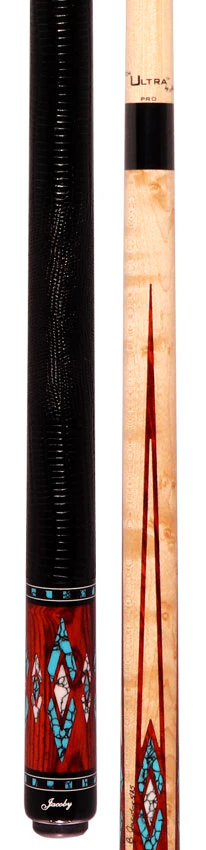 Jacoby HBV2 Series Pool Cue - Maple and Cocobolo with Turquoise and White Buffalo Turquoise Inlays - Image 5