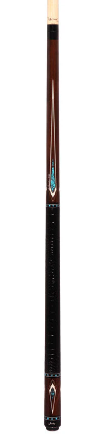 Jacoby HBV2 Series Pool Cue - Ziricote with Turquoise and White Juma Points - Image 6