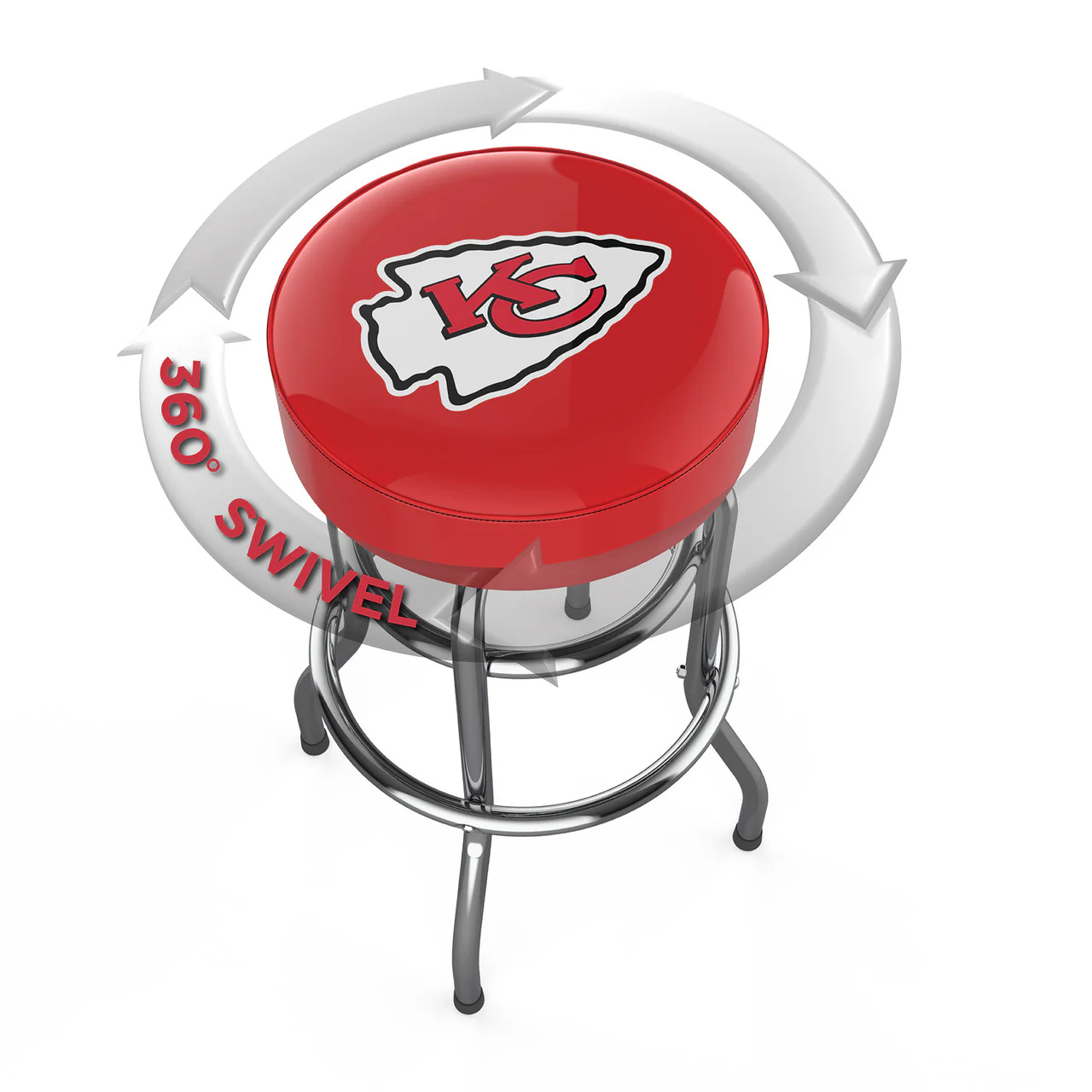 Kansas City Chiefs Bar Stool Chrome - Image 4