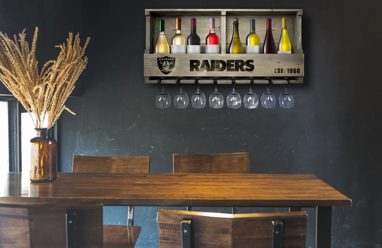 Las Vegas Raiders Bar Shelf Reclaimed Wood - Image 3