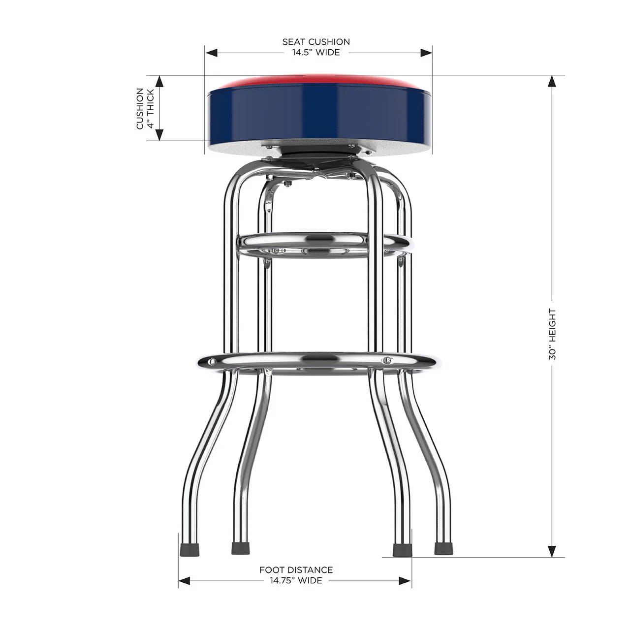 Los Angeles Angels Bar Stool Chrome - Image 2