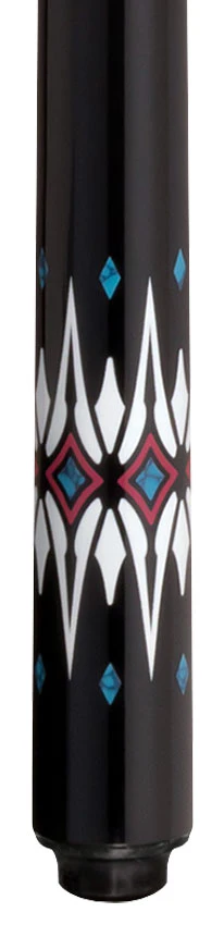 Lucky L78 No Wrap Play Cue - Black with Blue and White Graphic - Image 2