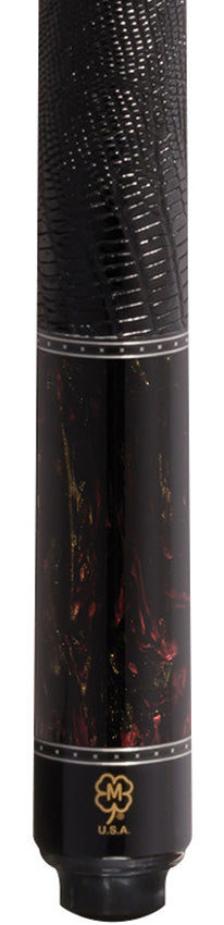 McDermott G431 G Series Pool Cue - Birdseye Maple with Brown/Red/Black Pearl Points and Lizard Leather Wrap - Image 2