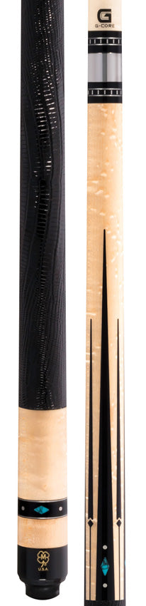 McDermott G433 G Series Pool Cue - Birdseye Maple with Black Urethane Points and Lizard Leather Wrap - Image 3