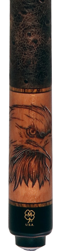 McDermott G438 G Series Pool Cue - Michigan Maple with Wildfire 3D Birds of Prey and Embossed Ostrich Leather Wrap - Image 2