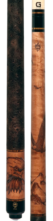 McDermott G438 G Series Pool Cue - Michigan Maple with Wildfire 3D Birds of Prey and Embossed Ostrich Leather Wrap - Image 3